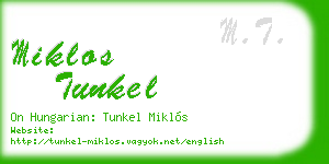 miklos tunkel business card